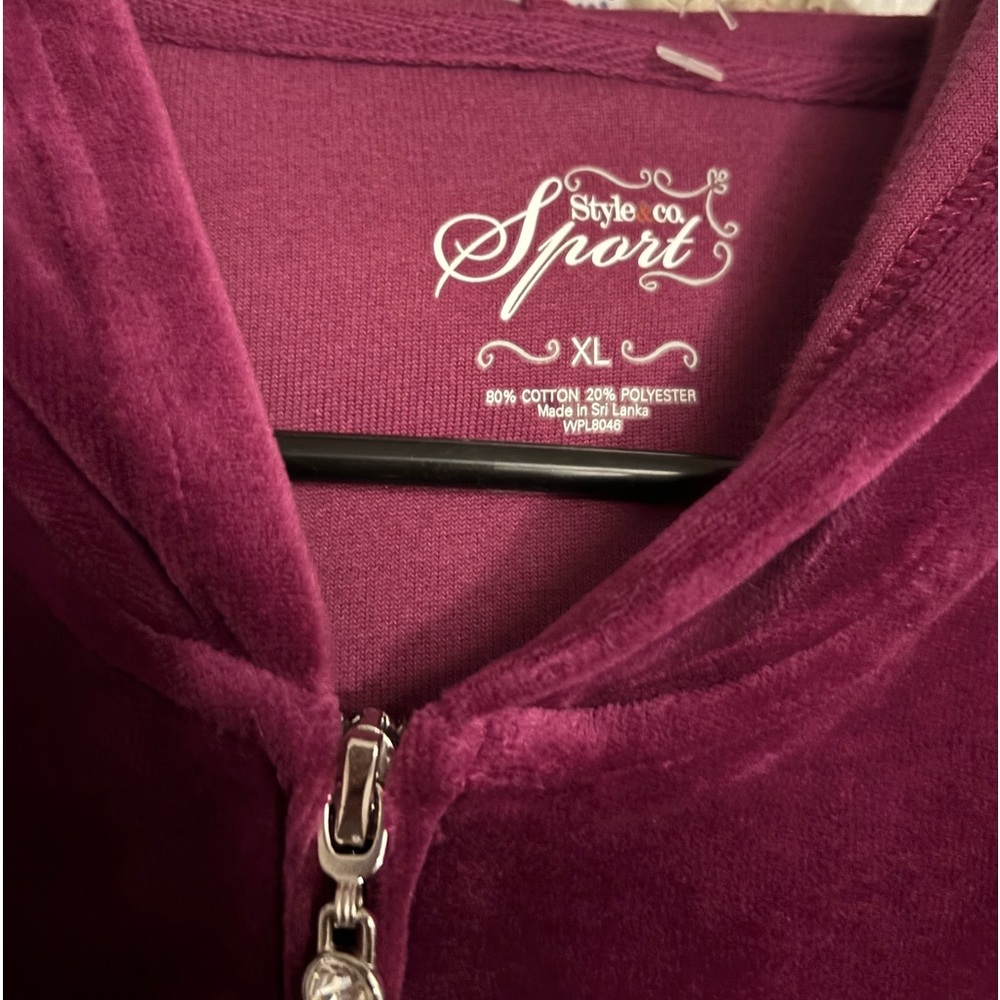 pink magenta velour jacket with diamond decals